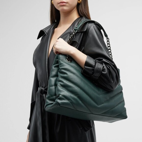 NWT Rebecca Minkoff Edie MAXI LARGE Leather Shoulder Tote Caramello AUTHENTIC - Picture 8 of 11